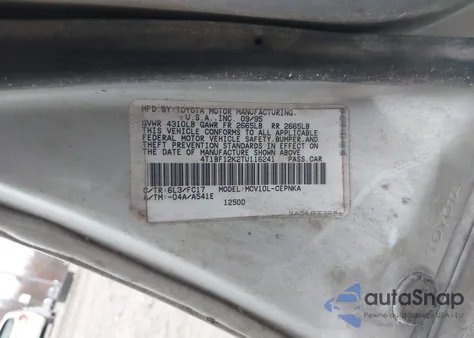 1996 Toyota Camry Le/Xle/Se from USA, damaged, VIN 4T1BF12K2TU116241